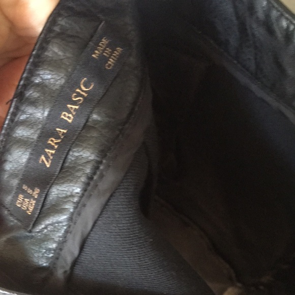 EUC Small ZARA faux leather black A-line mini skirt, feels like real leather!! - Picture 7 of 9